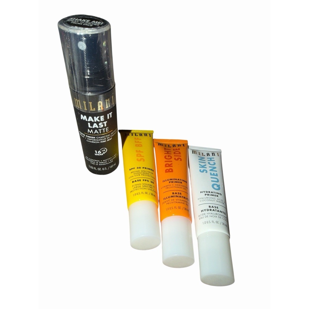 Milani Makeup Bundle Primer Set SPF BFF Bright Side Skin Quench + Make It Last